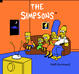 The Simpsons Bart vs the Space Mutants title screen for NES